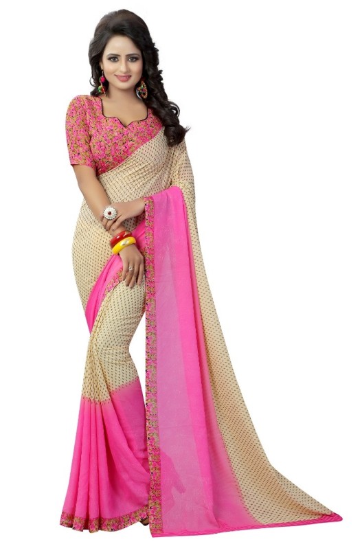 Fancy Georgette Printed Saree With blouse